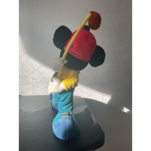 Vintage Disney Mickey Mouse Plush Toy Wearing Red Hat Blue Outfit For Collectors - Picture 3 of 7